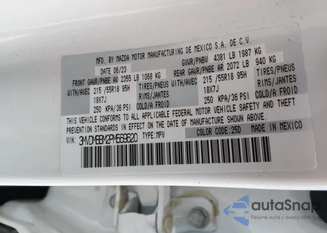 2023 Mazda Cx-30 2.5 S Select z USA, uszkodzony, nr VIN 3MVDMBBM2PM569620